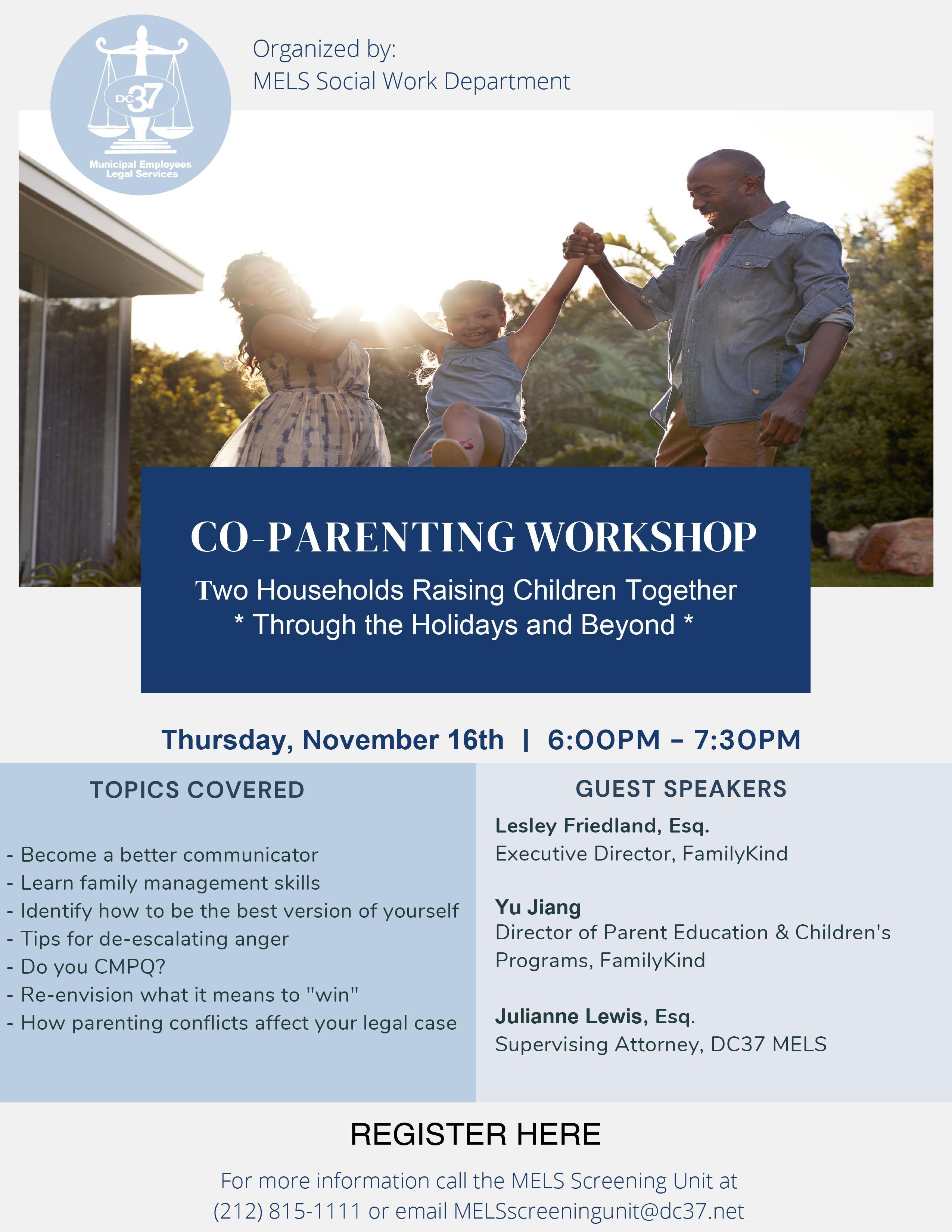 MELS Co-Parenting webinar flyer